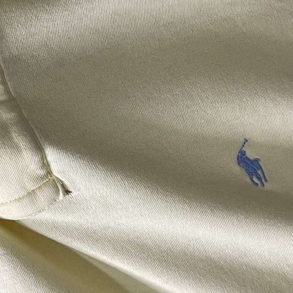 VTG Polo Ralph Lauren Mens Pale Yellow Classic Button Up Down Polo Shirt, Med - Picture 5 of 7